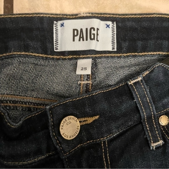 Paige Jimmy Jimmy Skinny Maternity Rebel Dest Dark Wash Distressed Jean Size 25 - Picture 3 of 4